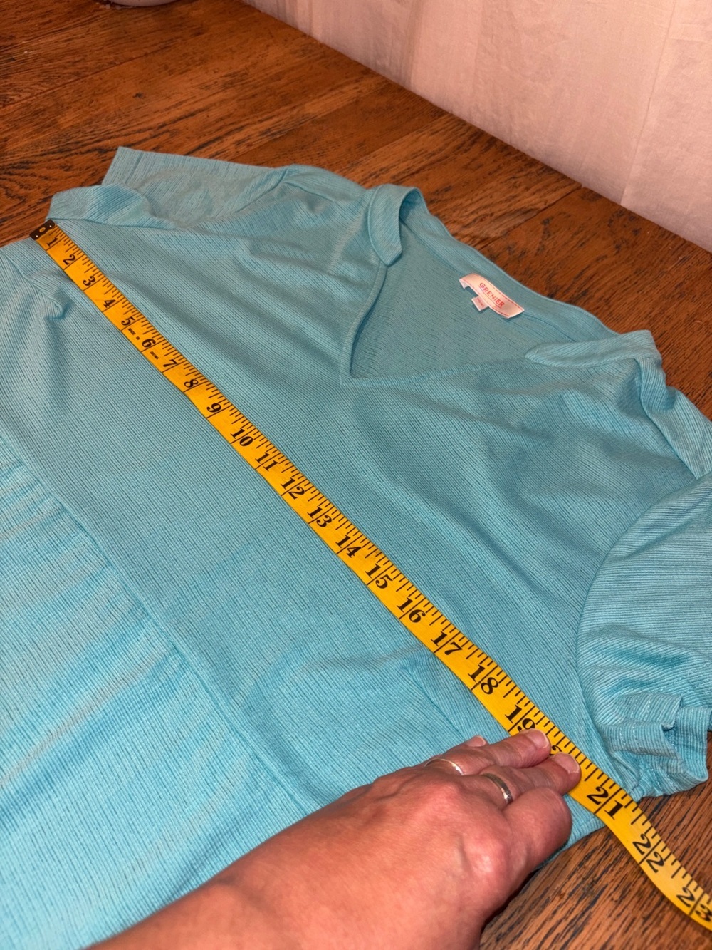 Grenier Textured Peplum Top – Turquoise – XL - Picture 8 of 9